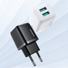 Joyroom Fast Charge sieťová nabíjačka 2x USB 12W 2.4A, biela