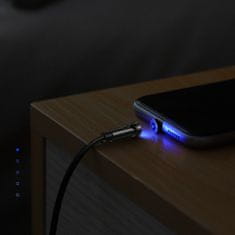 Joyroom 3in1 magnetický kábel USB - Lightning / USB-C / micro USB 2.4A 1.2m, čierny