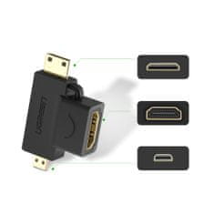 Ugreen adaptér Micro HDMI + Mini HDMI / HDMI, čierny