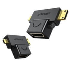 Ugreen adaptér Micro HDMI + Mini HDMI / HDMI, čierny