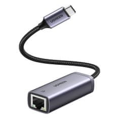 Ugreen CM483 externý sieťový adaptér USB-C / RJ45, šedý