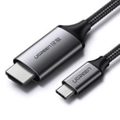 Ugreen MM142 kábel HDMI / USB-C 4K 1.5m, čierny/sivý