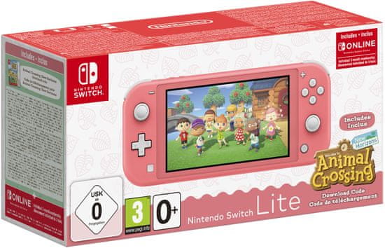Nintendo Switch Lite, ružová + Animal Crossing: New Horizons
