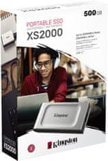 Kingston XS2000 - 500GB (SXS2000/500G), strieborná