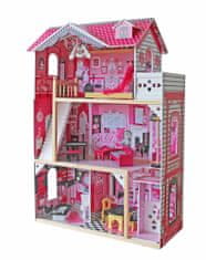 Lean-toys Drevený domček pre bábiky Villa Pola Pink