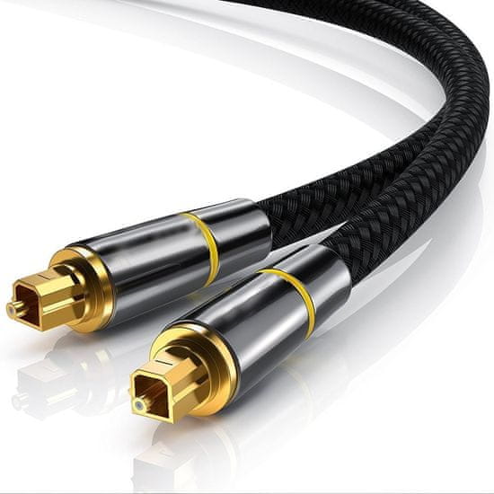 MG Fiber Toslink audio optický kábel SPDIF 2m, čierny