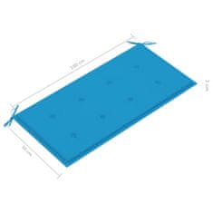 Petromila vidaXL Záhradná lavička a modrá podložka 112 cm teakový masív