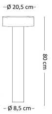 Ideal Lux Vonkajšie stĺpikové svietidlo Ideal Lux Tesla PT4 Big antracite 153162 šedé 80cm IP44