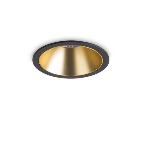 Ideal Lux LED Zápustné bodové svietidlo Ideal Lux Game Round Black Gold 192345 11W 850lm 3000K IP20 okrúhle čierne