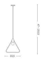 Ideal Lux Závesné svietidlo Ideal Lux ABC SP1 triangle 207834 E27 1x70W trojuholníkové