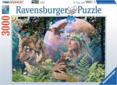 Ravensburger Puzzle Lesná pani - Vlk vo svite mesiaca 3000 dielikov