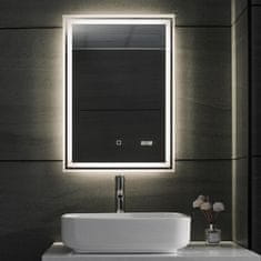 Greatstore AQUAMARIN kúpeľňové zrkadlo s LED osvetlením 18 W, 50x70cm