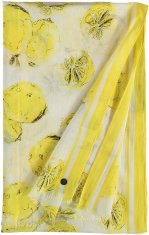 Fraas Dámska obdĺžniková bavlnená šatka Lemon Print 609029 žlutá