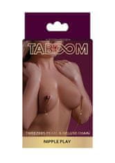 taboom TABOOM Nipple Play Tweezers Pearl & Deluxe Chain (Gold)