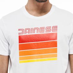 Dainese STRIPES pánske tričko biele/oranžové veľkosť L