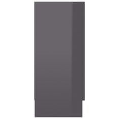 Vidaxl Vitrína, lesklá sivá 120x30,5x70 cm, drevotrieska
