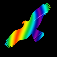 Traiva Silueta dravca z holografickej fólie Direct rainbow Silueta dravca z holografickej folie Fantasy rainbow (65 x 150 mm tl. 0,065 mm) - kód: 24599
