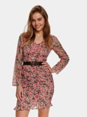 Top Secret Ružové kvetované púzdrové šaty TOP SECRET XS