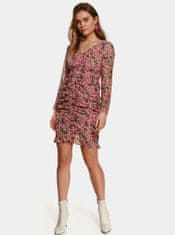 Top Secret Ružové kvetované púzdrové šaty TOP SECRET XS