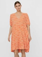 Vero Moda Oranžové vzorované voľné šaty VERO MODA Hanna XS