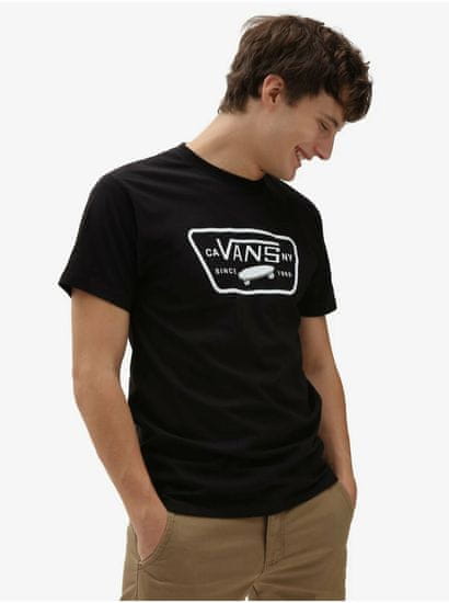 Vans Čierne pánske tričko s potlačou VANS Full Patch