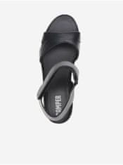 Camper Čierne dámske kožené sandálky na podpätku Camper 36