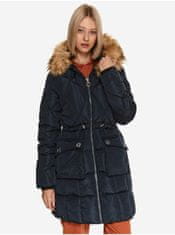 Top Secret Tmavomodrý prešívaný zimný kabát TOP SECRET XL