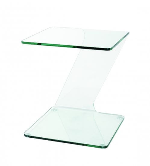 Mørtens Furniture Nočný stolík Felix II, 51 cm, číre sklo