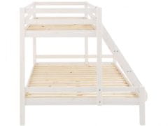 Danish Style Poschodová posteľ Kiddy, 142 cm, biela