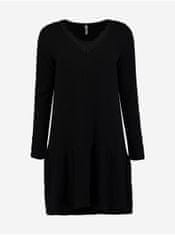 Haily´s Čierne svetrové šaty s krajkou Hailys Lacy L