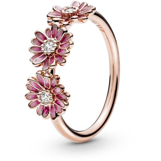 Pandora Bronzový prsteň Ružové sedmokrásky 188792C01