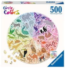 Ravensburger Okrúhle puzzle Kruh farieb: Zvieratá 500 dielikov