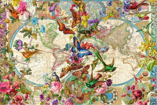 Ravensburger Puzzle Mapa sveta s flórou a faunou 3000 dielikov
