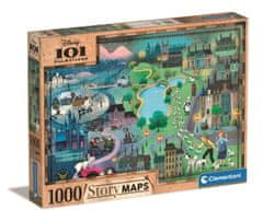 Clementoni Puzzle Story Maps: 101 dalmatíncov 1000 dielikov