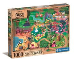 Clementoni Puzzle Story Maps: Alenka v ríši divov 1000 dielikov