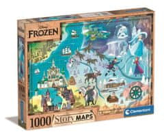 Clementoni Puzzle Story Maps: Ľadové kráľovstvo 1000 dielikov