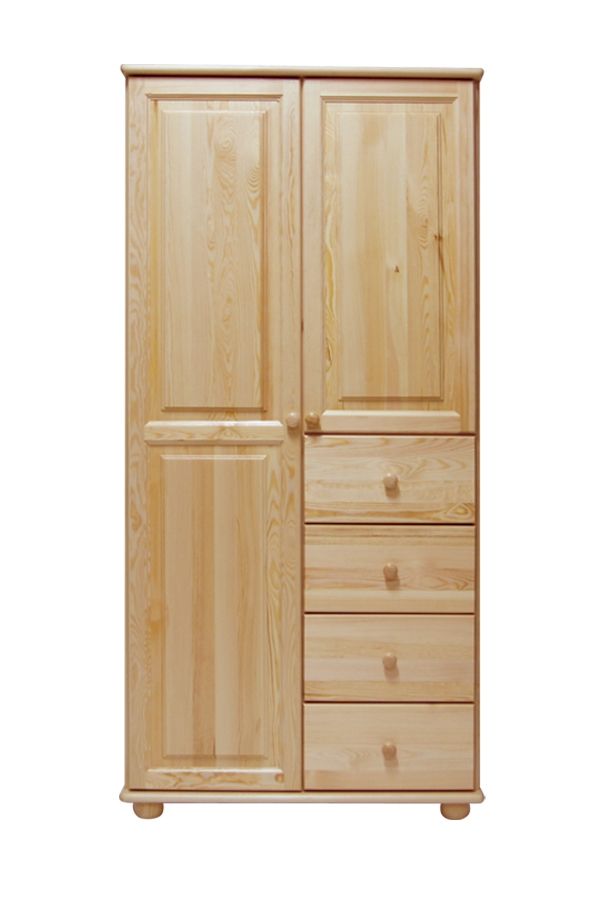 eoshop Šatníková skriňa 65C Klasik (Farba dreva: bezfarebný lak, Šírka: 80 cm)