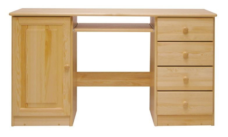 eoshop Písací stôl 104 Klasik masív borovice (Farba dreva: morenie orech)