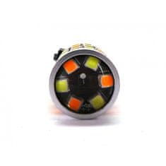 motoLEDy W21/5W LED žiarovka 7443 12V CANBUS biela a oranžová, dvojfarebná 980lm