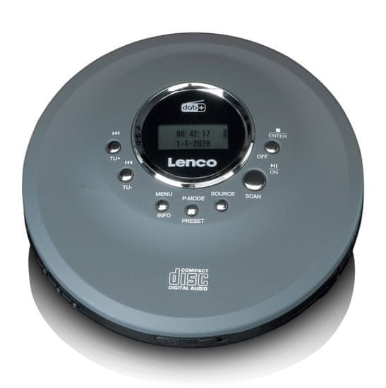 LENCO CD-400GY - discman Prenosné CD/MP3 prehrávané s DAB+ a FM rádiom