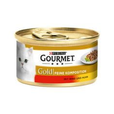 Gourmet Gold pre mačky s hovädzím a kuraťom 85 g