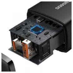 BASEUS Rýchlonabíjačka do siete Compact USB+USB-C 20W CCXJ-B01, čierna