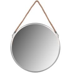 Tutumi , okrúhle zrkadlo 40cm s remienkom KLMH-0410S-1, strieborná, HOM-05630
