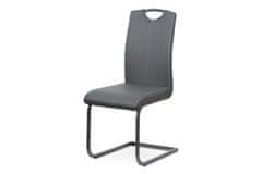 Autronic jedálenská stolička, poťah sivá ekokoža, kovová pohupová podnož, šedý lak DCL-613 GREY