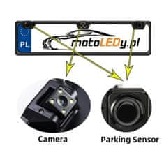 motoLEDy Spätná kamera a parkovacie senzory v ráme 12V