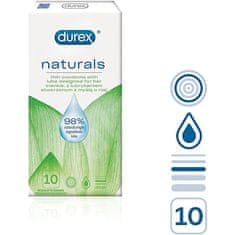 Pasante Durex Naturals (10 ks), lubrikované 98% prírodným gélom