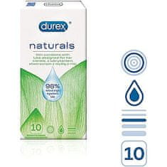 Pasante Durex Naturals (10 ks), lubrikované 98% prírodným gélom