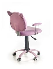 Halmar Detská stolička na kolieskach s podrúčkami Kitty - ružová / biela