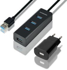 AXAGON HUE-S2BP 4x USB3.0 CHARGING hub 1.2m cable vr. AC adapteru