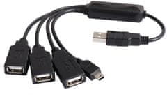 PremiumCord USB2.0 HUB 4-portový kábel, čierna